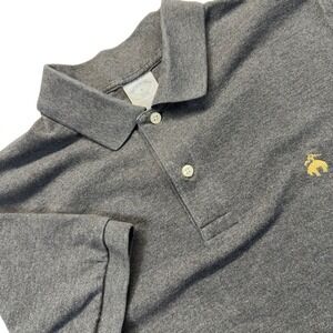 Brooks Brothers 1818 Performance Polo‎ Shirt Mens Large L Gray Cotton Knit